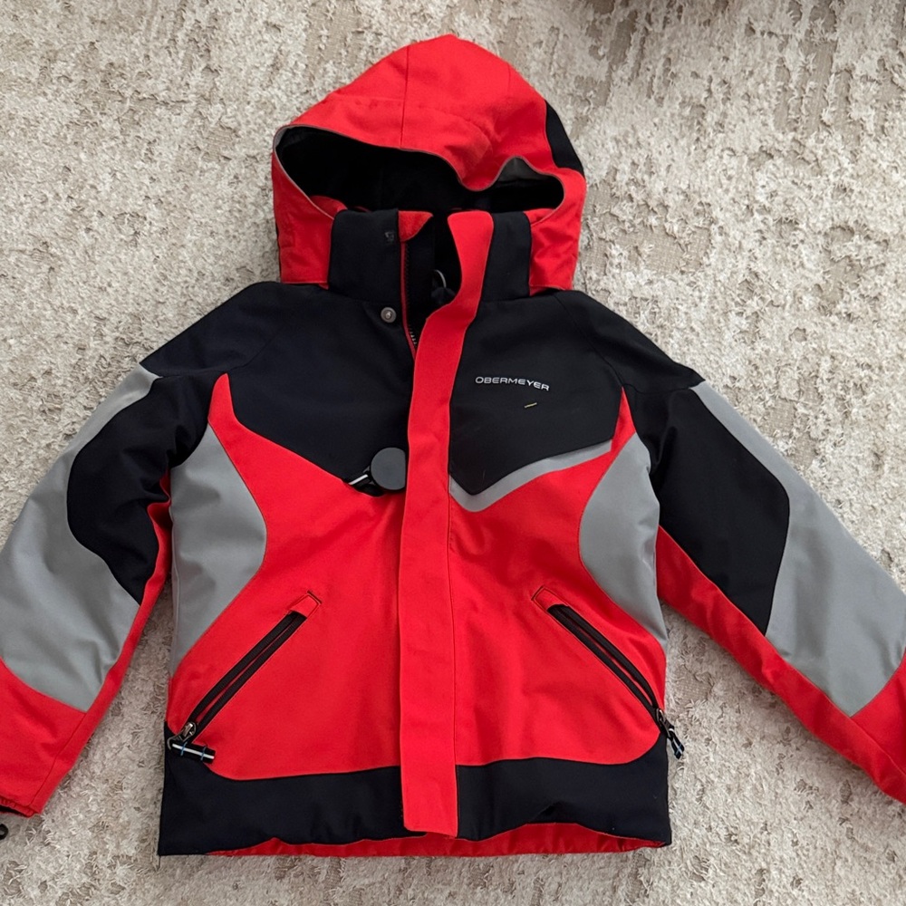 Obermeyer Kids Red and Gray Jacket Size 7